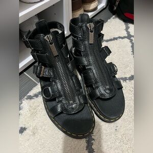 Dr. Martens Black Leather Gladiator Sandals